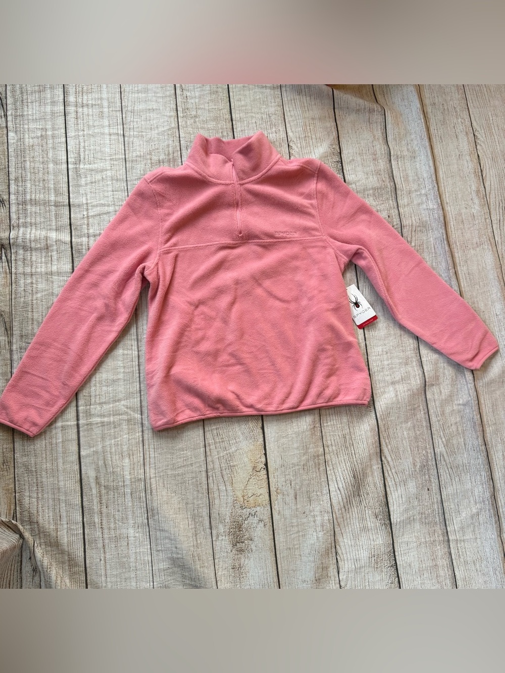 Spyder Fleece Pullover Women Pink Soft Quarter Zip Size Large NEW